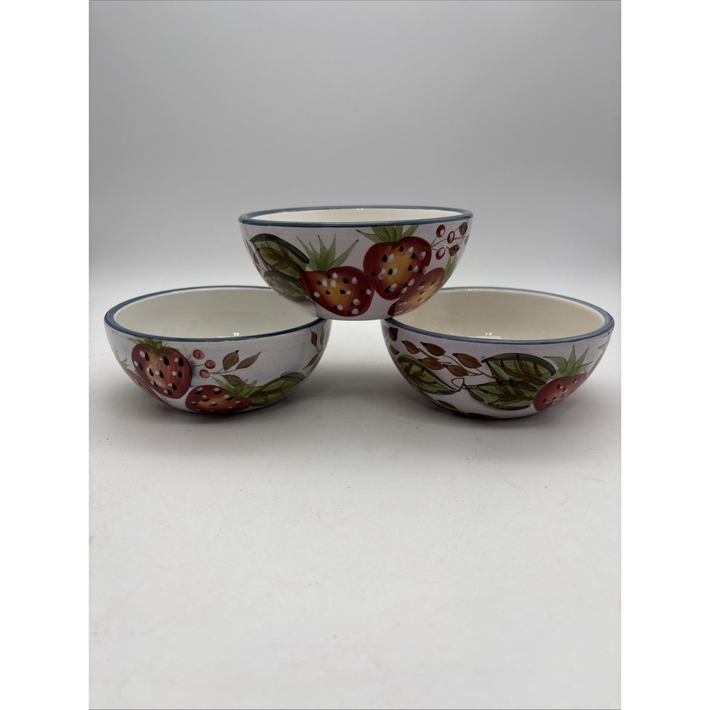 Set If 3 Heritage Mint LTD Black Forest Fruits Dessert Bowls 5 3/8"